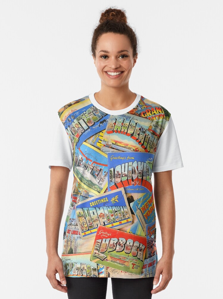 Vintage Postcards Graphic T-Shirt for Sale by Whimsybop