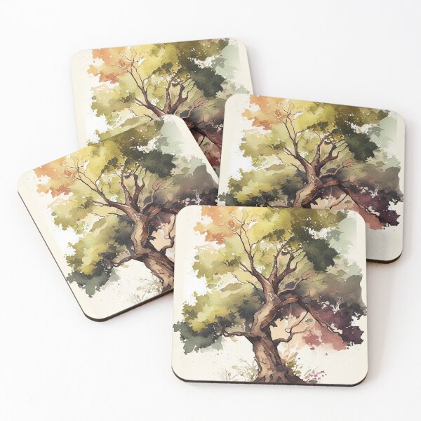Item preview, Colorful Watercolor Oak Tree Art for Home and Office Decor designed and sold by DafGole.
