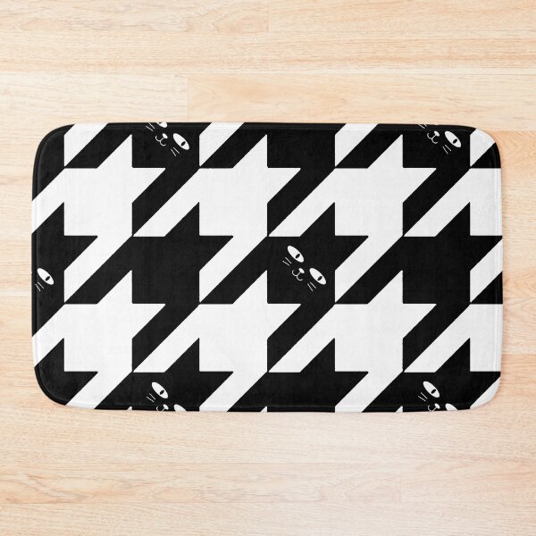 Item preview, black white cat houndstooth  designed and sold by Gossip Rag.