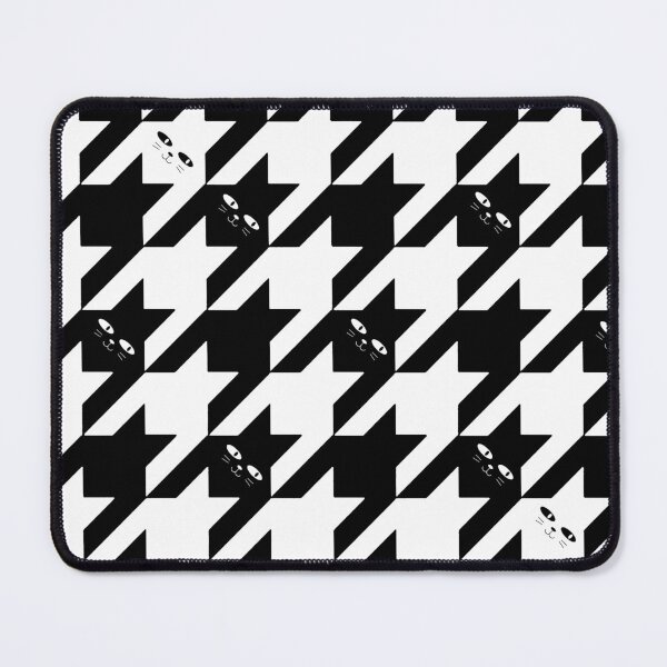 Item preview, black white cat houndstooth designed and sold by Gossip Rag.
