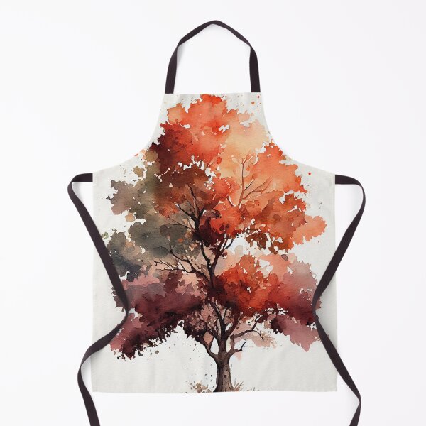 Aperçu de l'œuvre Striking Red Watercolor Oak Tree Design for T-Shirts and Stickers créée et vendue par DafGole.