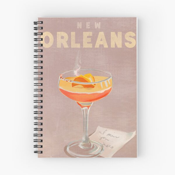 Item preview, New Orleans, Louisiana Vintage Cocktail Travel Illustration Art.  designed and sold by The Whiskey Ginger Design Shop.
