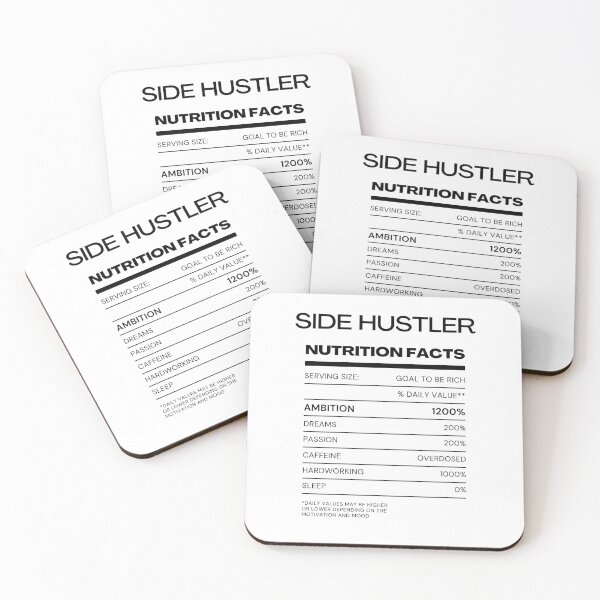 Item preview, Side Hustler Nutrition Facts  designed and sold by mkzmerch.