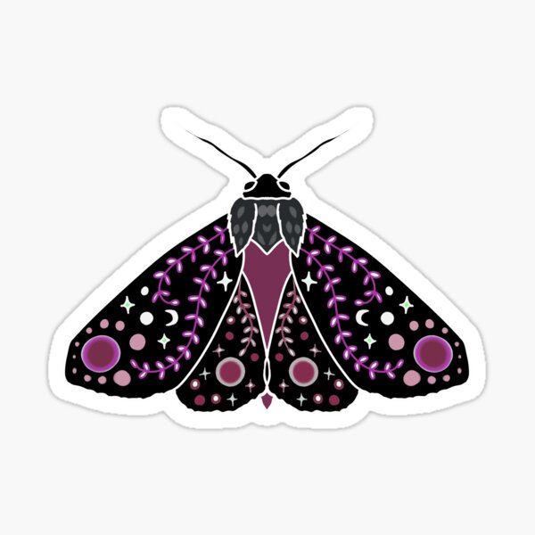 Sticker : New Beginnings; Luna Moth with Mushrooms – CherieSmittleArt