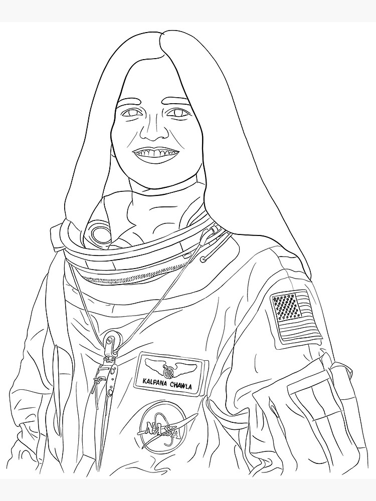 "Kalpana Chawla Line Art" Art Print For Sale By Corrie Mick | Redbubble