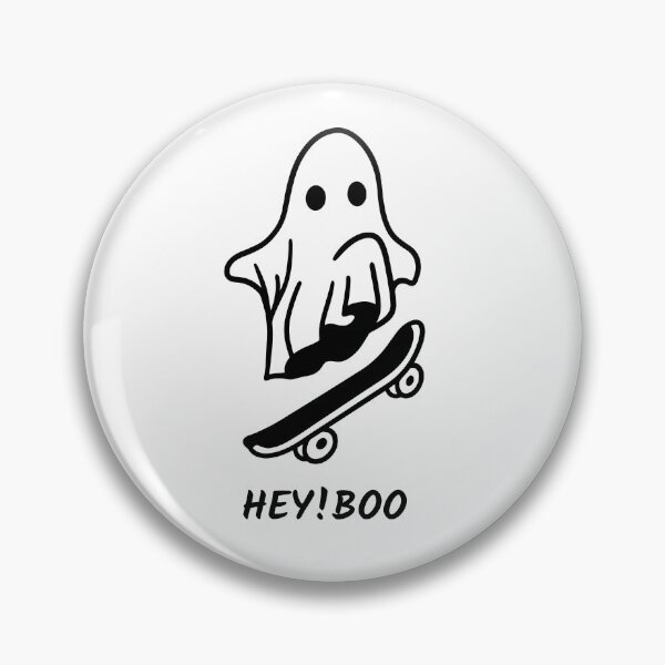 Item preview, Funny Ghost Skateboarder Hey Boo designed and sold by mkzmerch.