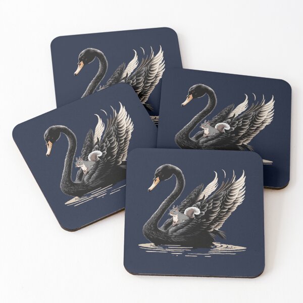 Item preview, Grey Squirrel Riding a Black Swan - bad photoshop designed and sold by KittyWooWoo.