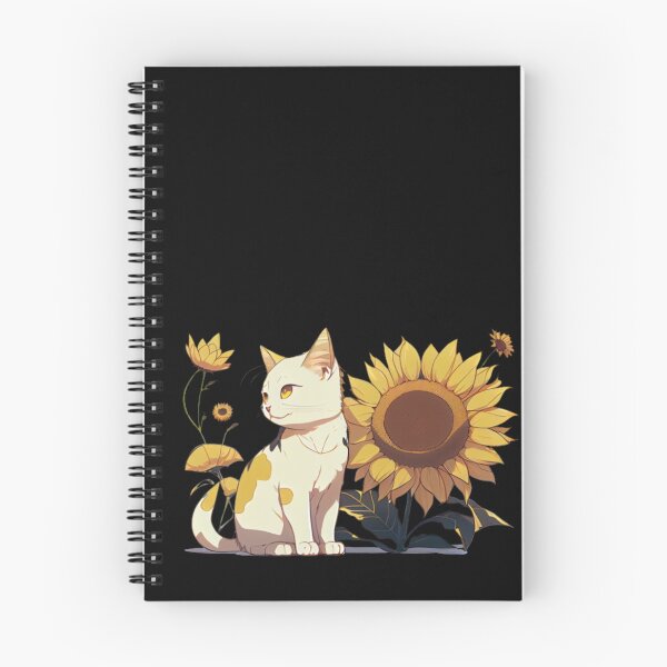 Artikelvorschau, Glückliche weiße Katze neben Sonnenblume mit Blumen entworfen und verkauft von Barnissim.