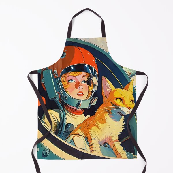 Item preview, Girl & Cat in Space Retro Fantastic Japanese Anime 60s designed and sold by AIWanderer.