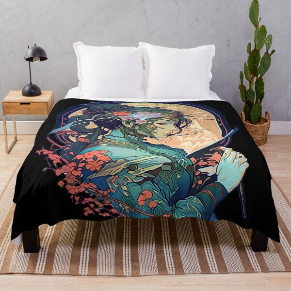 Item preview, Psychedelic Cyberpunk Art Nouveau Japanese Female Ninja Samurai designed and sold by entwithanaxe.