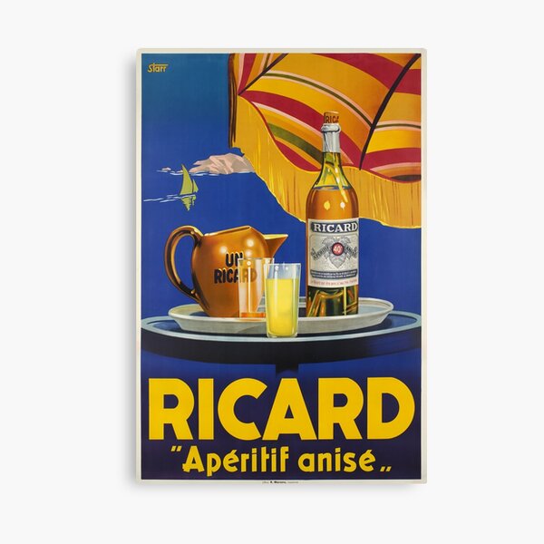 Ricard -Apéritif anisé, Advertisement Poster Canvas Print