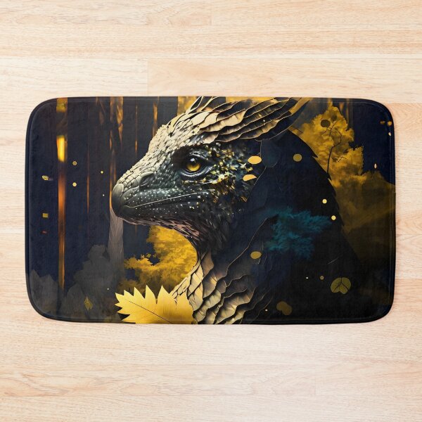 Item preview, Fantasy Creature in a Jungle - Dark and Yellow Theme, Digital Art, Dragon-like Appearance - Perfect for Adventure and Mythology Lovers." designed and sold by MerakiAndArt.