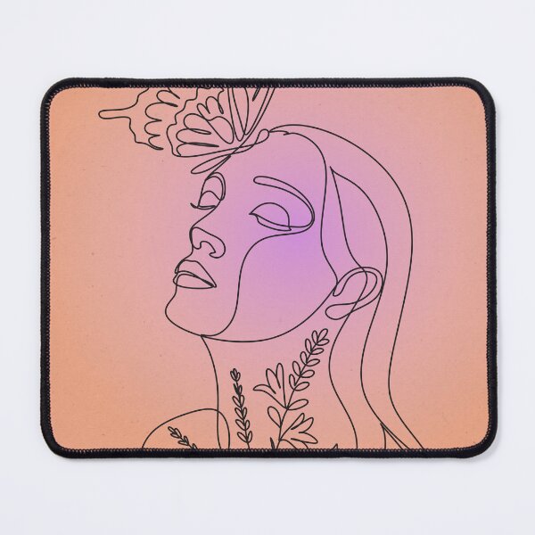 Item preview, Monoline woman with plants and butterfly designed and sold by HalcyonFairy.