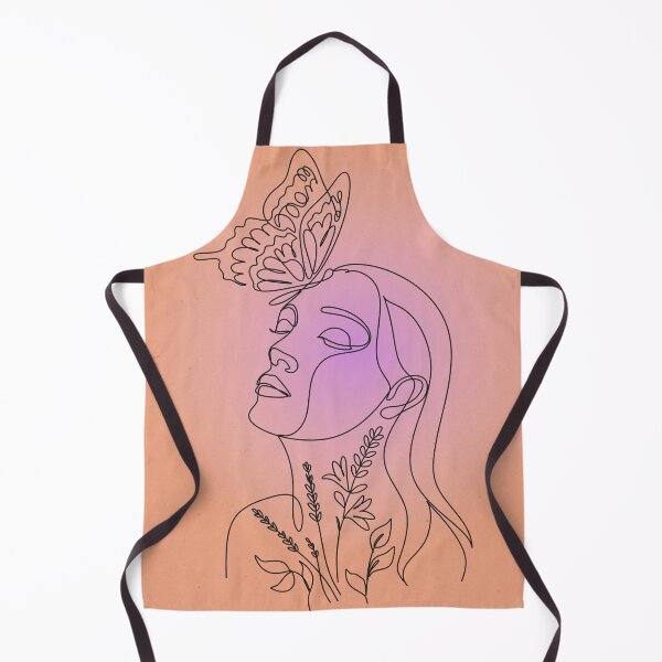 Item preview, Monoline woman with plants and butterfly designed and sold by HalcyonFairy.