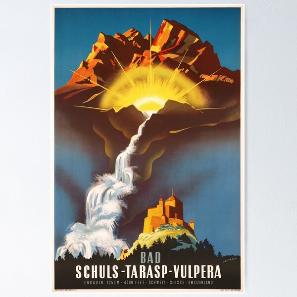 Item preview, Schuls Tarasp Vulpera, Bad, Engadin ,Schweiz, Travel Poster designed and sold by BokeeLee.