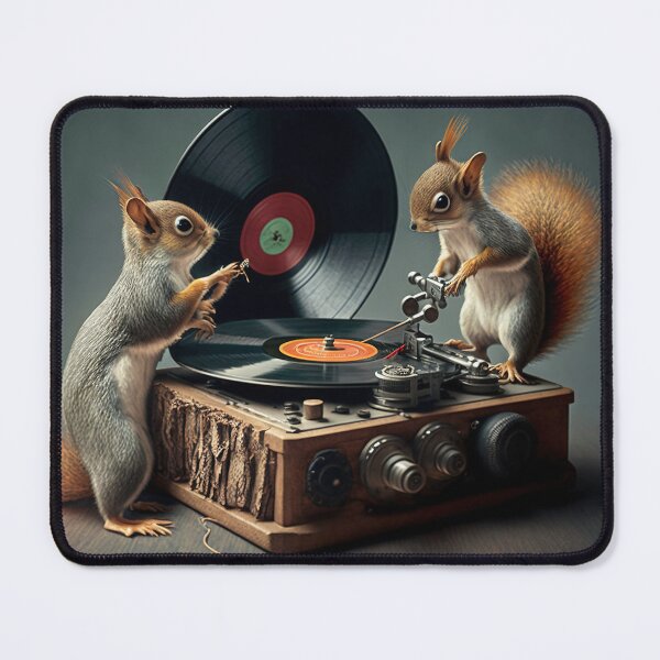 Item preview, Squirrel DJ's Putting Vinyl Records on Turntable designed and sold by Bleknervin.