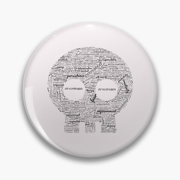 Item preview, Atychiphobia (Fear of Failure, Fear of Not Being Good Enough) Skull  designed and sold by ZingAndPep.