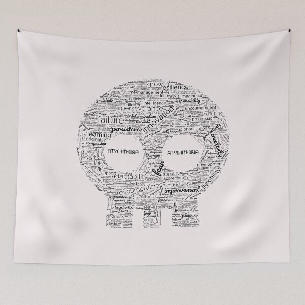 Item preview, Atychiphobia (Fear of Failure, Fear of Not Being Good Enough) Skull designed and sold by ZingAndPep.