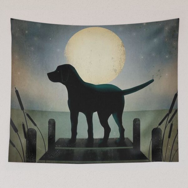 Item preview, Moonrise Black Dog Print designed and sold by blockjames.