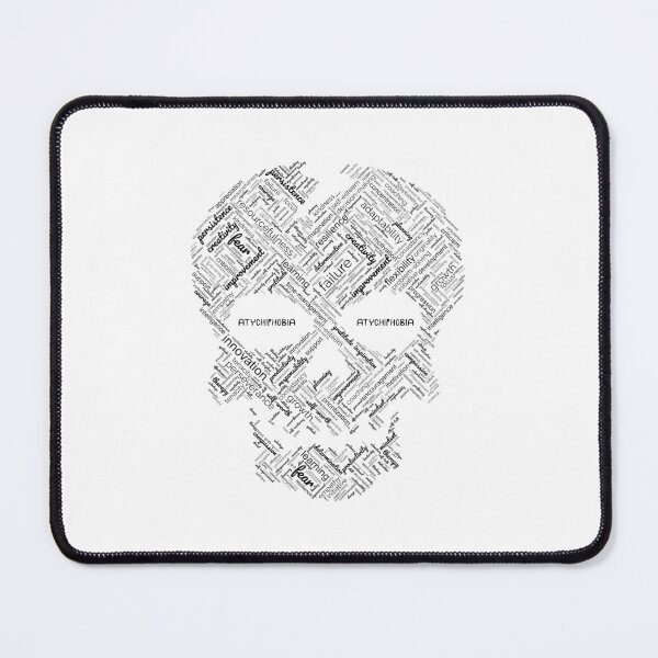 Item preview, Atychiphobia (Fear of Failure, Fear of Not Being Good Enough) Scary Skull Word Collage designed and sold by ZingAndPep.