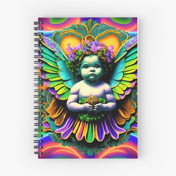 Aperçu de l'œuvre Chérubin Ange Psychédélique Trippy Wings créée et vendue par Anticulture.