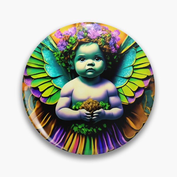 Aperçu de l'œuvre Chérubin Ange Psychédélique Trippy Wings créée et vendue par Anticulture.