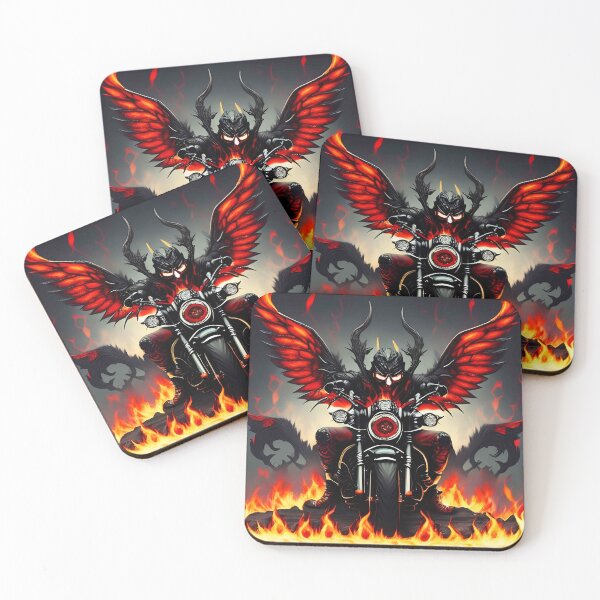 Item preview, Devil on Motorcycle, Biker Demon Flames designed and sold by Anticulture.