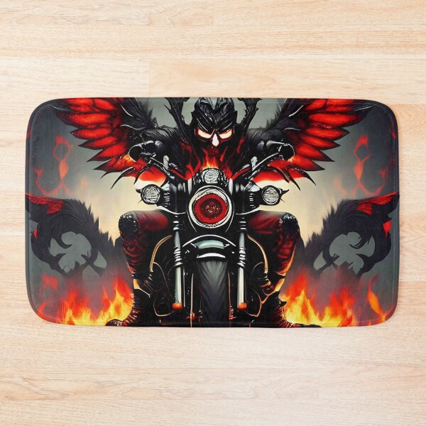 Item preview, Devil on Motorcycle, Biker Demon Flames designed and sold by Anticulture.