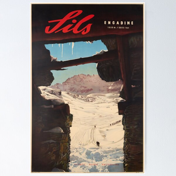 Item preview, Sils, Engadine, Switzerland, Ski Poster designed and sold by BokeeLee.