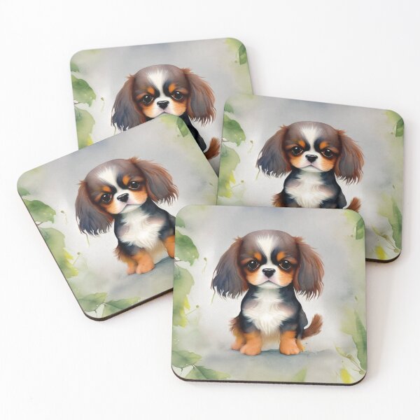 Item preview, Cute Cavalier King Charles Spaniel Dog Puppy Art 3 designed and sold by cutiepeupies.