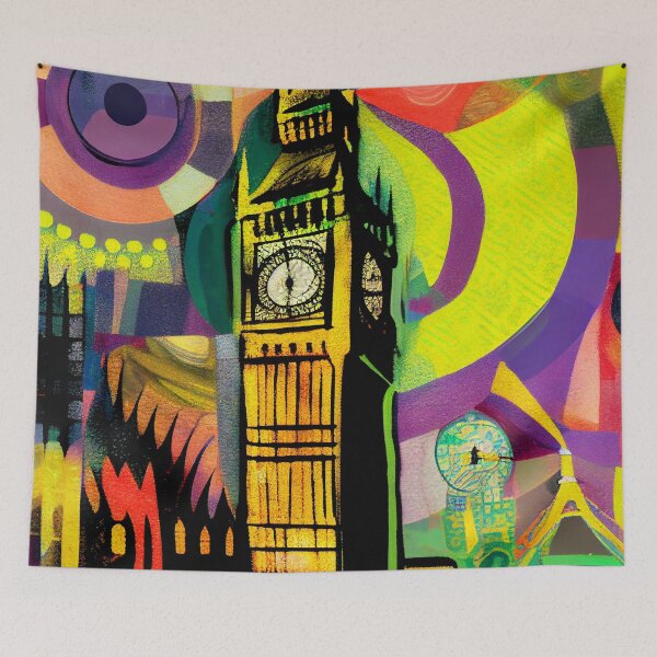 Item preview, London Big Ben - Abstract Art Style designed and sold by ArtNouveauChic.