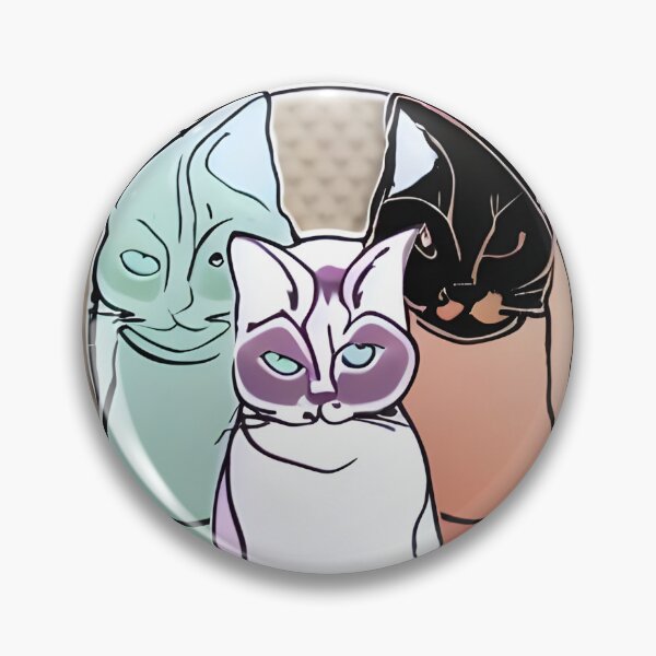 Angry Gray Cat Pin  Funny, cute, & nerdy pins