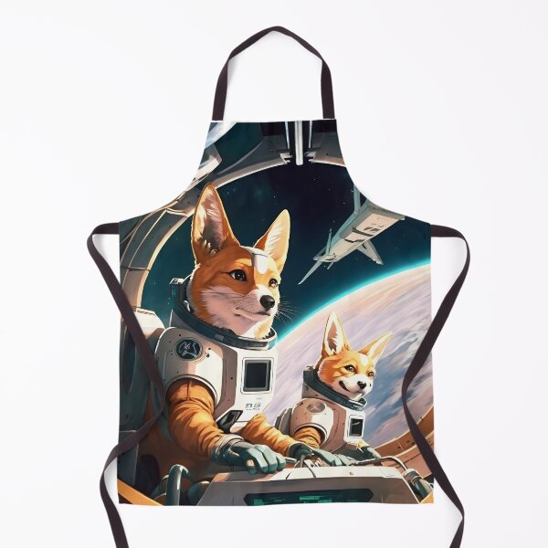 Artikelvorschau, Hunde Astronauten auf einem Raumschiff im All Fantastische Anime Retro 60er Jahre entworfen und verkauft von AIWanderer.
