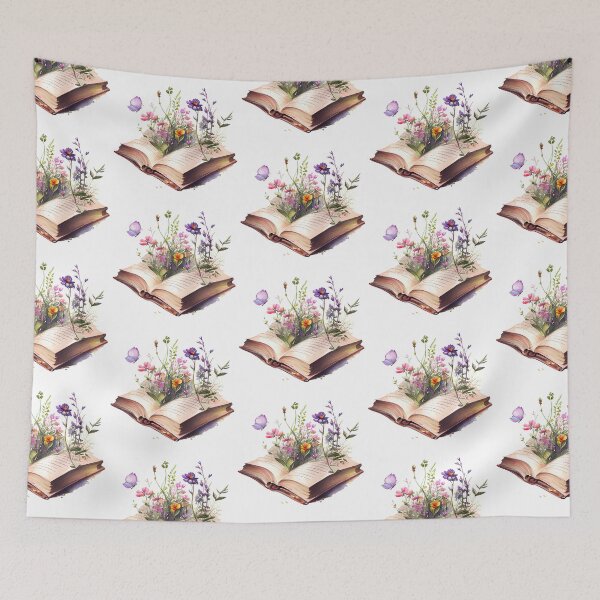 Item preview, Reading is Growing - Purple Watercolour Butterfly and Flowers designed and sold by CreativNode.