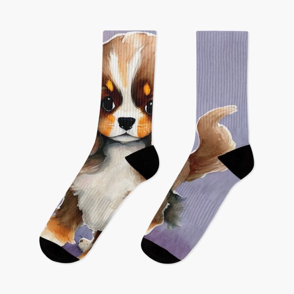 Item preview, Cute Cavalier King Charles Spaniel Dog Puppy Art 5 designed and sold by cutiepeaupies.
