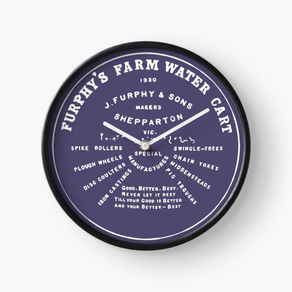 Furphy Water Tank - white Clock