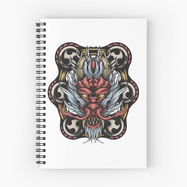 Item preview, Dragon face design with three china drums designed and sold by SanXaloonk.
