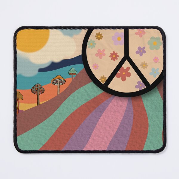 Item preview, Groovy Vintage Flower Power Peace and Mushrooms designed and sold by By Aurora Sky.