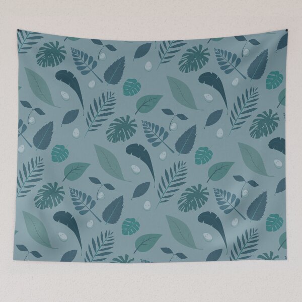 Item preview, Eggels Blue Leaves designed and sold by Victoria Lehnard.