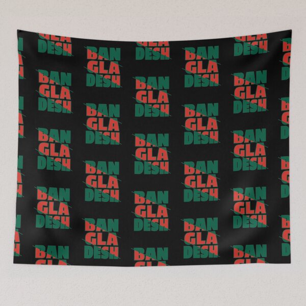 Item preview, Bangladesh Word Large Sliced Text Print (green & red) designed and sold by dezanli.