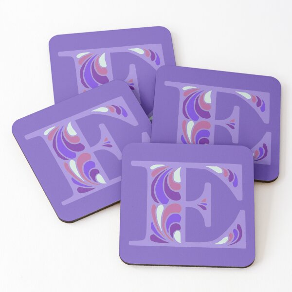 Item preview, Letter E Fancy Monogram Hippie Initial Purple designed and sold by everything4eva.
