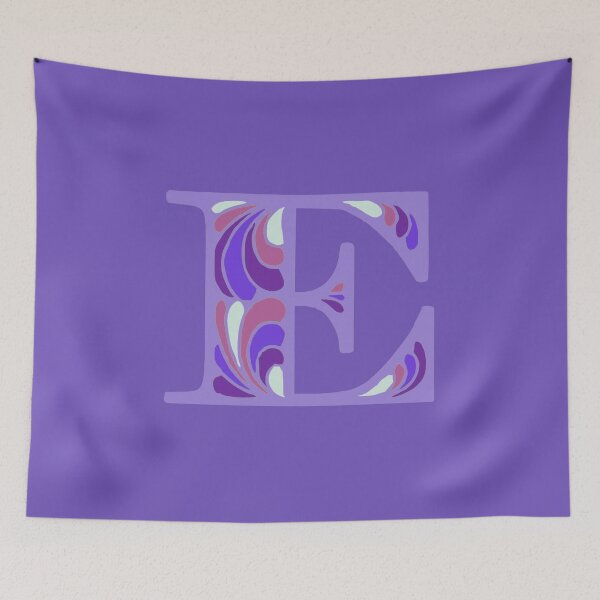 Item preview, Letter E Fancy Monogram Hippie Initial Purple designed and sold by everything4eva.