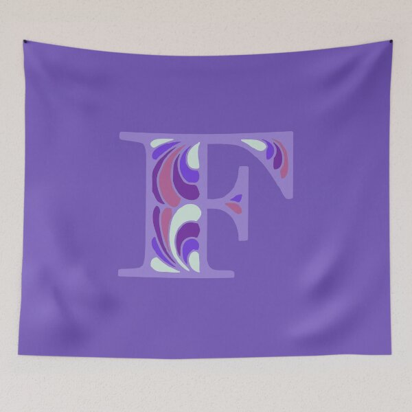 Item preview, Letter F Fancy Monogram Hippie Initial Purple designed and sold by everything4eva.