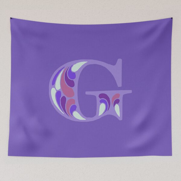 Item preview, Letter G Fancy Monogram Hippie Initial Purple designed and sold by everything4eva.