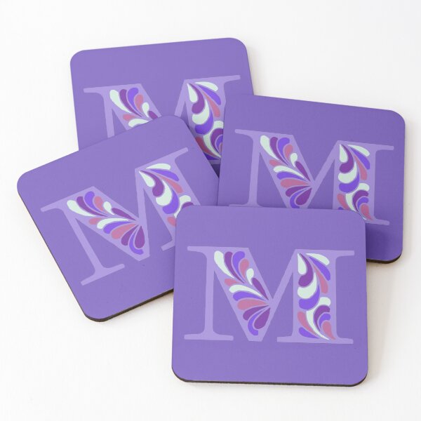 Item preview, Letter M Fancy Monogram Hippie Initial Purple designed and sold by everything4eva.