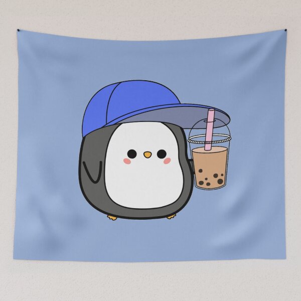 Item preview, Penguin Drinking Bubble Tea - Kawaii designed and sold by LMoonDesigns.