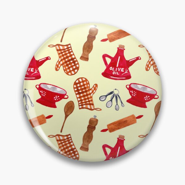 Item preview, Kitchen Pattern red & yellow designed and sold by BirdsNatureArt.