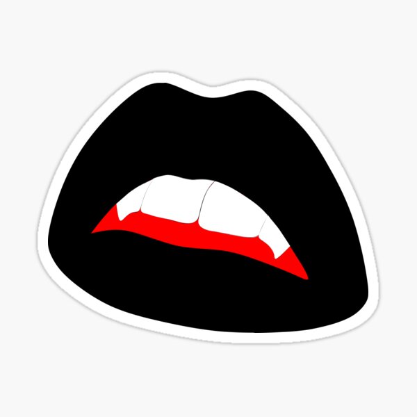 Sultry Black Vampire Lips Sticker