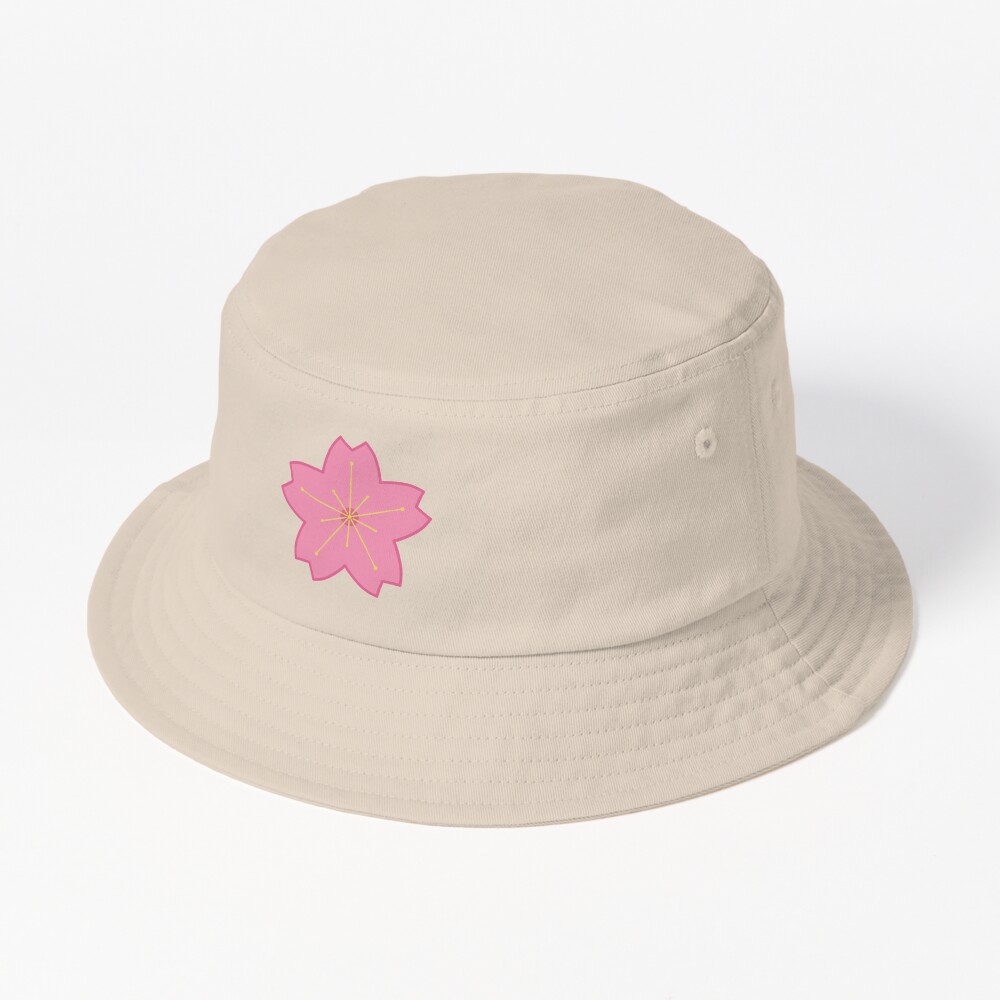 Floral Bucket Hat Sakura - White-Floral