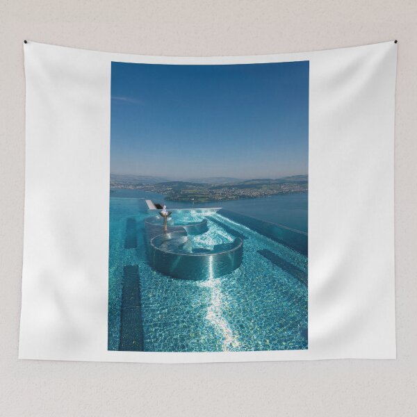 Item preview, Infinity Swimming pool and View over Mountain and Lake and City of Lucerne designed and sold by Mats Silvan.
